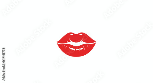 Red lipstick lips close up for beauty and fashion
