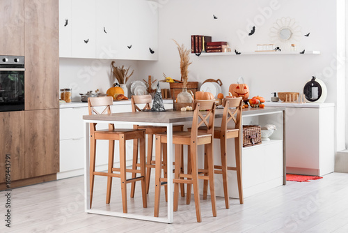 Interior of light kitchen d...