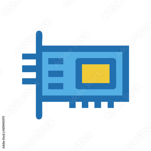 Illustration of computer graphics card in flat design style