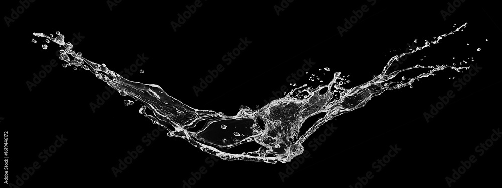 Obraz premium 黒背景に飛び散った抽象的な水しぶき