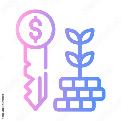 capital Line Gradient Icon