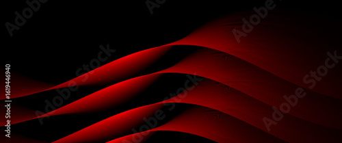 Elegant abstract vector background featuring smooth red waves over a black backdrop. Perfect for luxury, tech, or dramatic visual design.