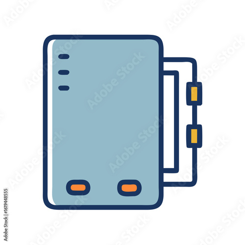 Stylized Electric Water Heater Illustration Against Black Background