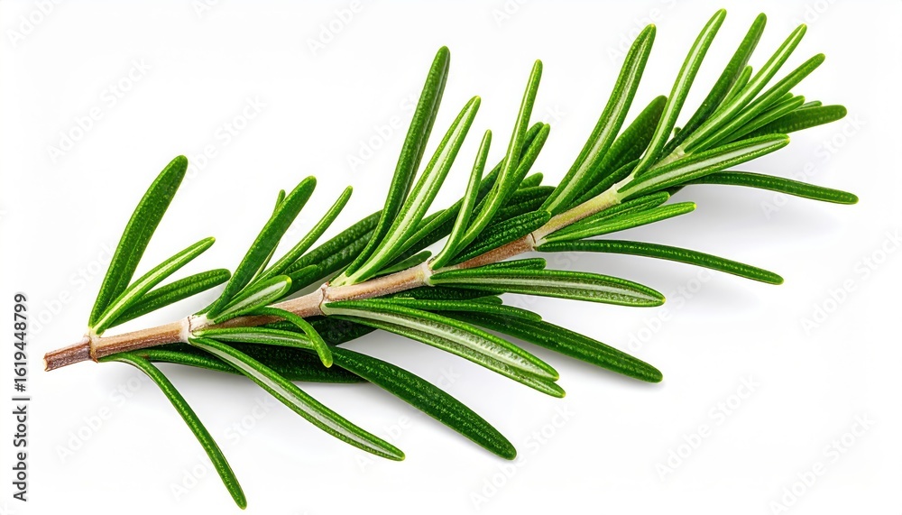 Fresh Rosemary Sprig on White Background Culinary Herb Aromatic Plant cooking Fresh Rosemary Sprig on White Background Culinary Herb Aromatic Plant cooking