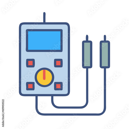 Digital multimeter illustration on black background simple circuit tool