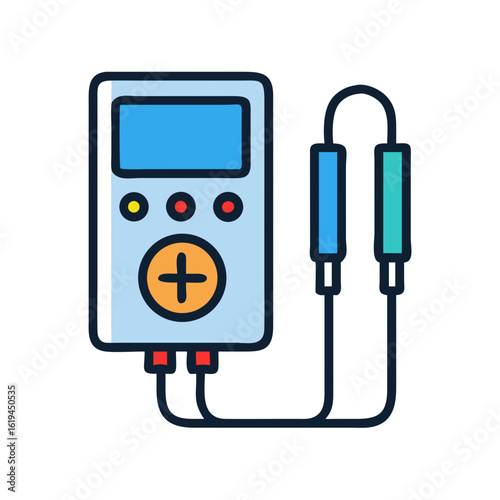 Digital multimeter icon vector illustration on black background