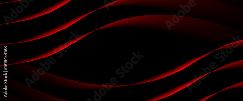 Elegant abstract vector background featuring smooth red waves over a black backdrop. Perfect for luxury, tech, or dramatic visual design.