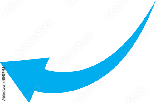 Wallpaper Mural Bright blue arrow curving upwards against black background Torontodigital.ca