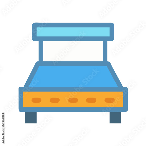 Stylized icon of blue and orange storage cabinet