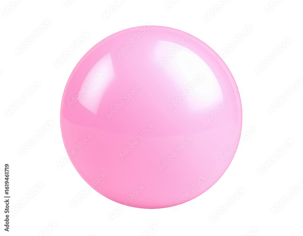 Fototapeta premium Glossy Pink Bubblegum Ball with a Smooth Finish 