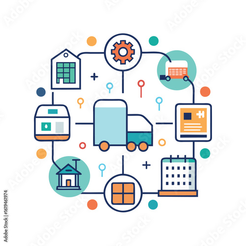 Logistics and supply chain management network diagram
