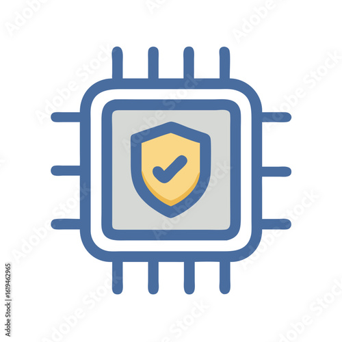 Secured Data Processing Icon: Digital Protection and Validation