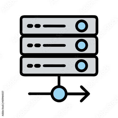 Simplified Server Stack Icon for Data Storage and Networking