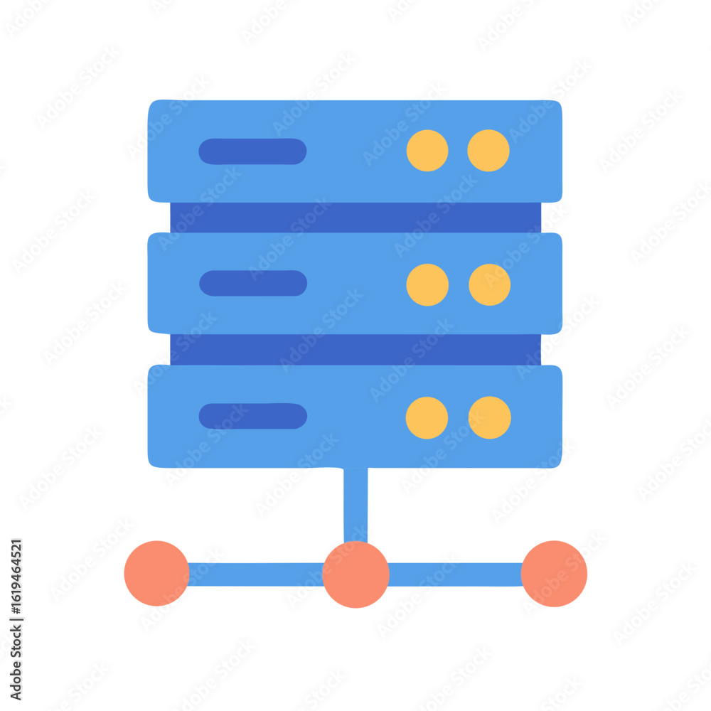 Isolated data server rack icon on black background Isolated data server rack icon on black background