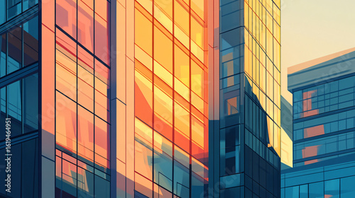 Breathtaking building silhouetted against a vibrant sunset sky creating a stunning urban scene