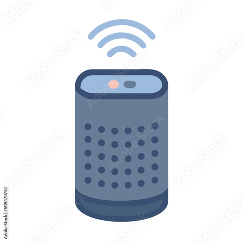 Stylized smart speaker icon on black background