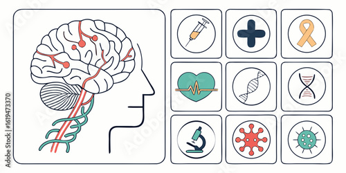 Medical research and human health icons