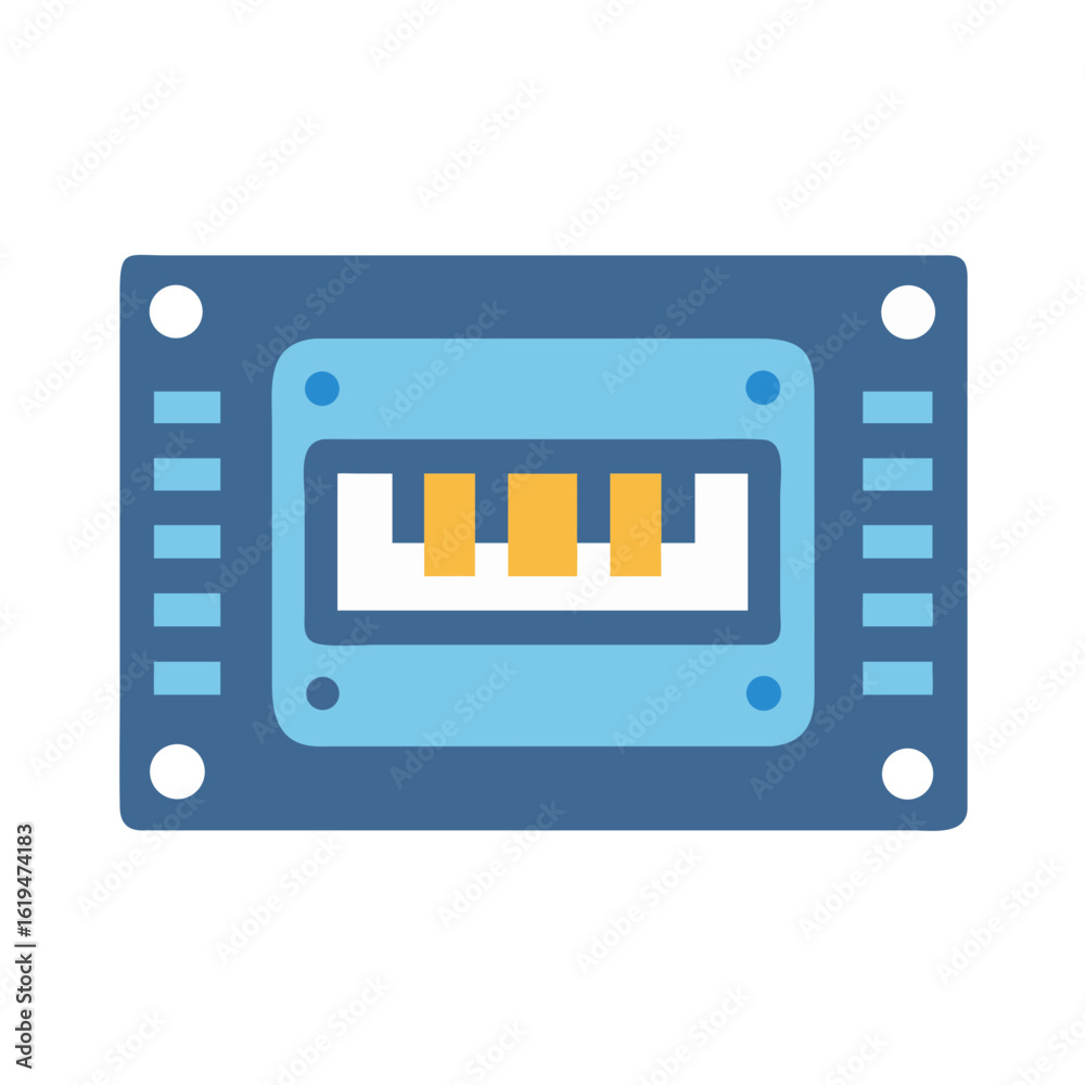 Fototapeta premium Simple Flat Style Illustration of a RAM Module