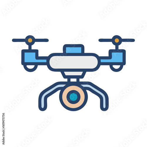 Wallpaper Mural Flat Vector Icon of a Drone with Camera Torontodigital.ca
