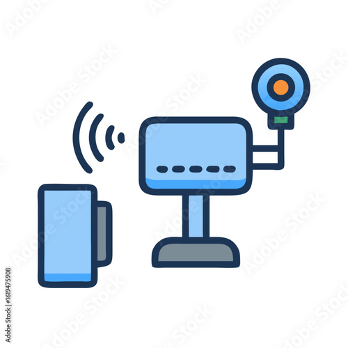 Digital illustration of smart home automation and wireless connection