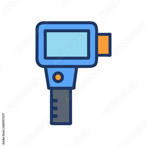 Cartoon infrared thermometer vector image on a black background