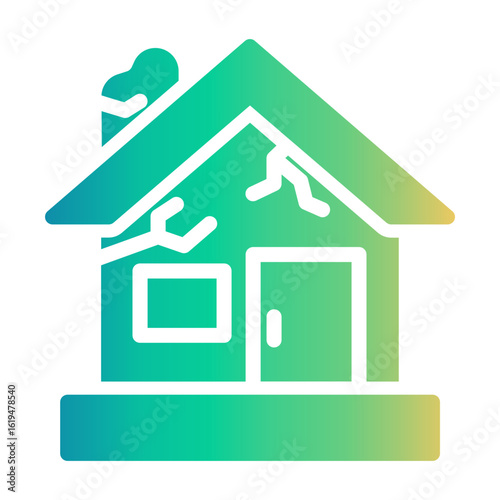 broken house Gradient icon