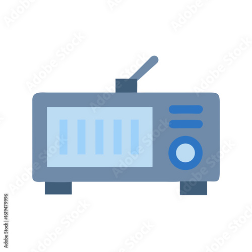 Simple stylized vector illustration of an antique radio receiver