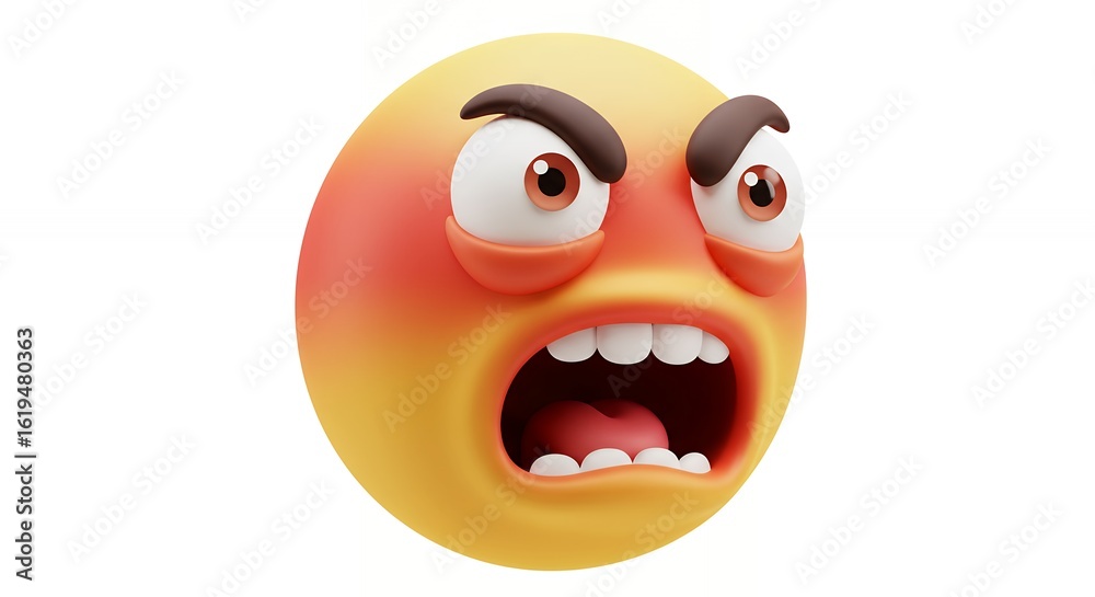 Fototapeta premium Angry cartoon emoticon