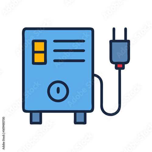 Cartoon style circuit box on black background graphic resource