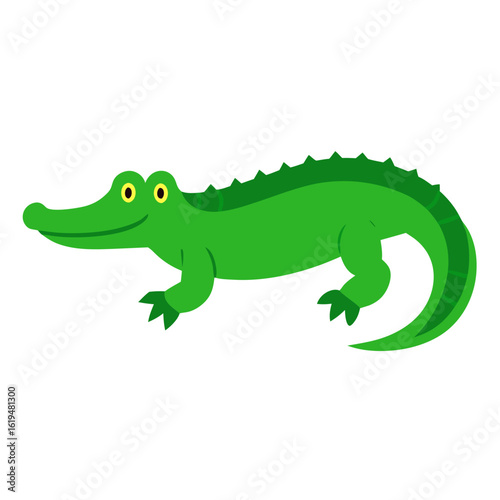 vector illustration of cartoon crocodile