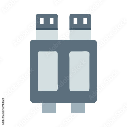 Abstract image of a blue server with four interfaces