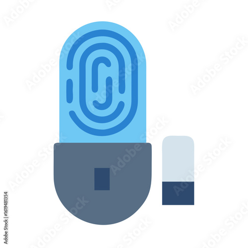 Fingerprint padlock icon for secure data access concept