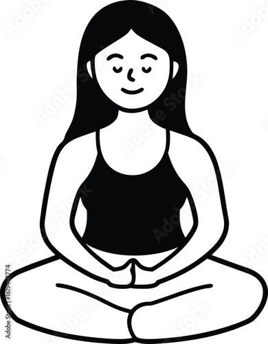 yoga girl vector illustration