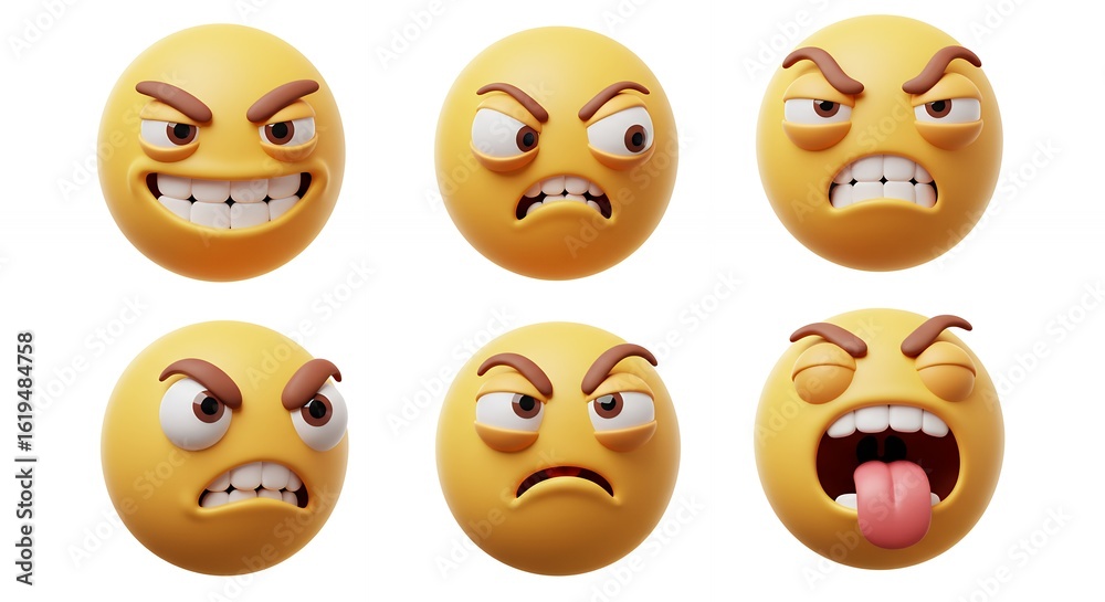 Fototapeta premium Diverse emotions emoji faces design element