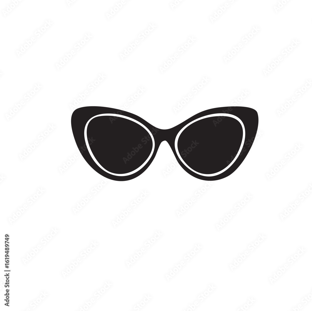 Fototapeta premium Googles eye glasses glare fancy shades cat looks black and white silhouette