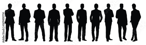 Wallpaper Mural Men Business Silhouettes In Different Poses Torontodigital.ca