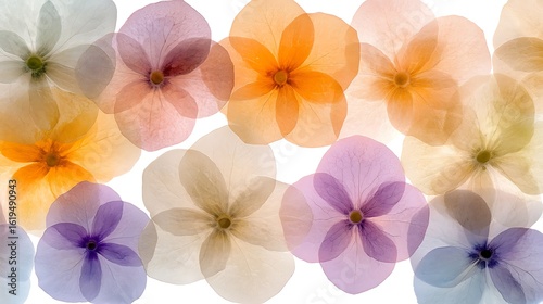 Wallpaper Mural Delicate floral arrangement of translucent blossoms. Torontodigital.ca