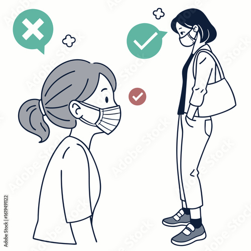 Mask-wearing dos and don’ts vector generated by ai