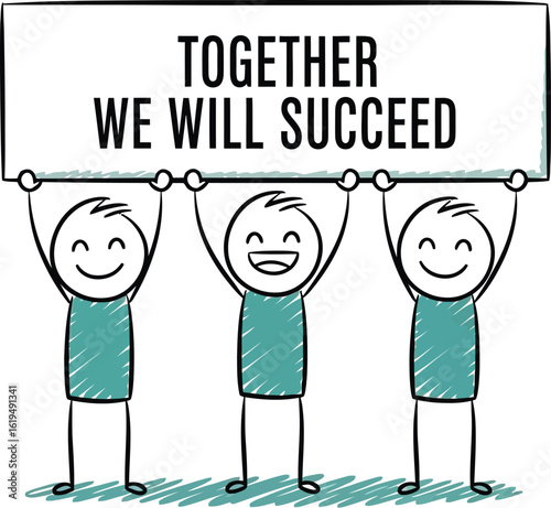 Teamwork success together we will succeed collaboration concept