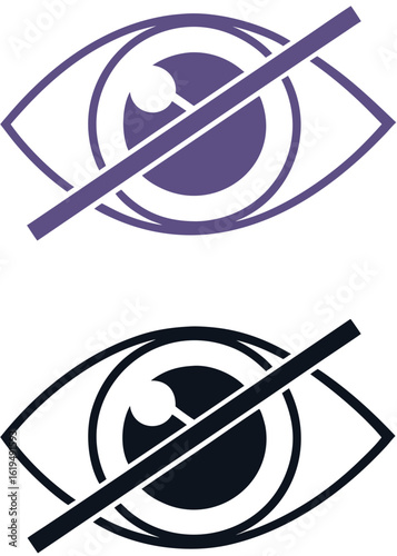 Blindness Icons. Vector Illustration. Totally Blind, Human Eye. Disease, Medicine. Disability Concept
