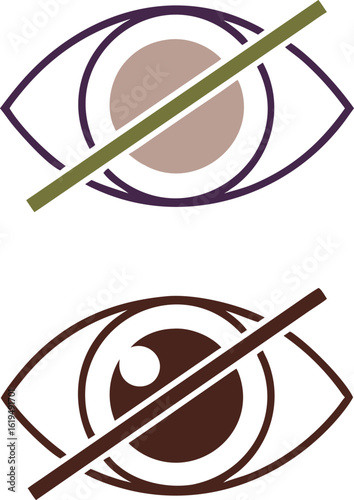 Blindness Icons. Vector Illustration. Totally Blind, Human Eye. Disease, Medicine. Disability Concept
