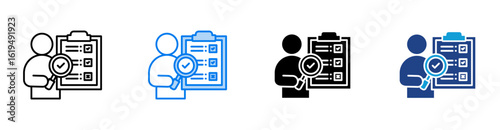 Inspection icon set multiple style collection