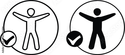 Accessibility Icons. Black and White Vector Illustrations. Universal Accessibility, Removing Barriers. Disability Concept
