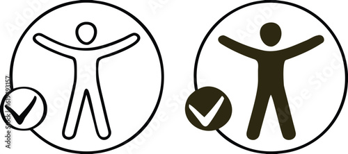 Accessibility Icons. Black and White Vector Illustrations. Universal Accessibility, Removing Barriers. Disability Concept
