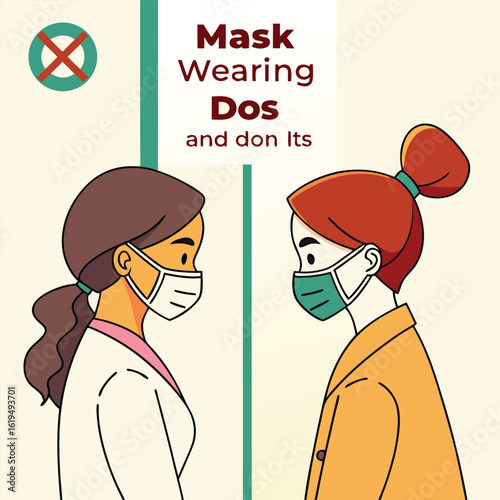 Mask-wearing dos and don’ts vector generated by ai