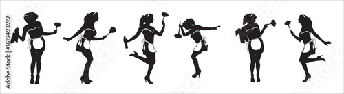 vector French maid silhouette