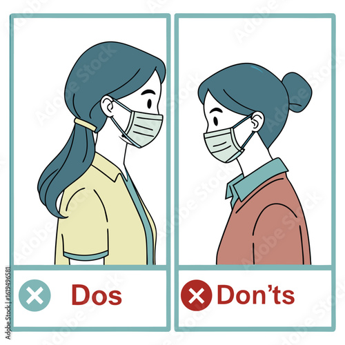 Mask-wearing dos and don’ts vector generated by ai
