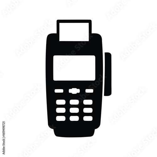 Illustration of a credit card machine used for point of sale payments