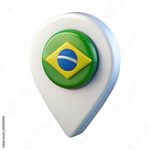 Free Download 3d brazil location pin isolated on transparent background - GFXLoad