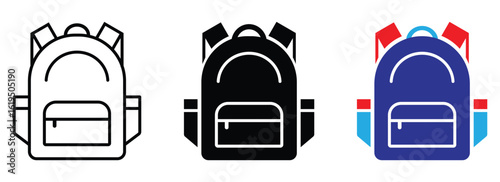 bagpack icon. school bagpack icon vector. camping bag icon. vector illustration on transparent background.